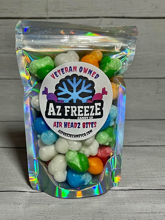 bag of freeze dried air heads bites from Azfreezecandyco