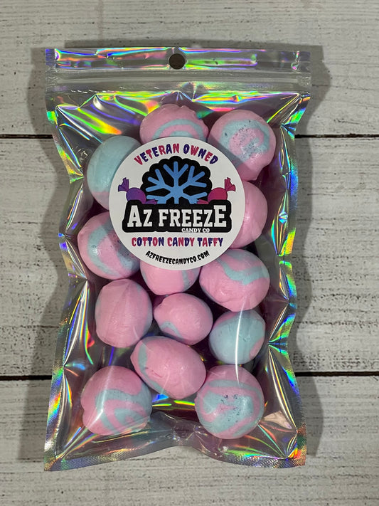 bag of freeze dried cotton candy taffy from azfreezecandyco.com