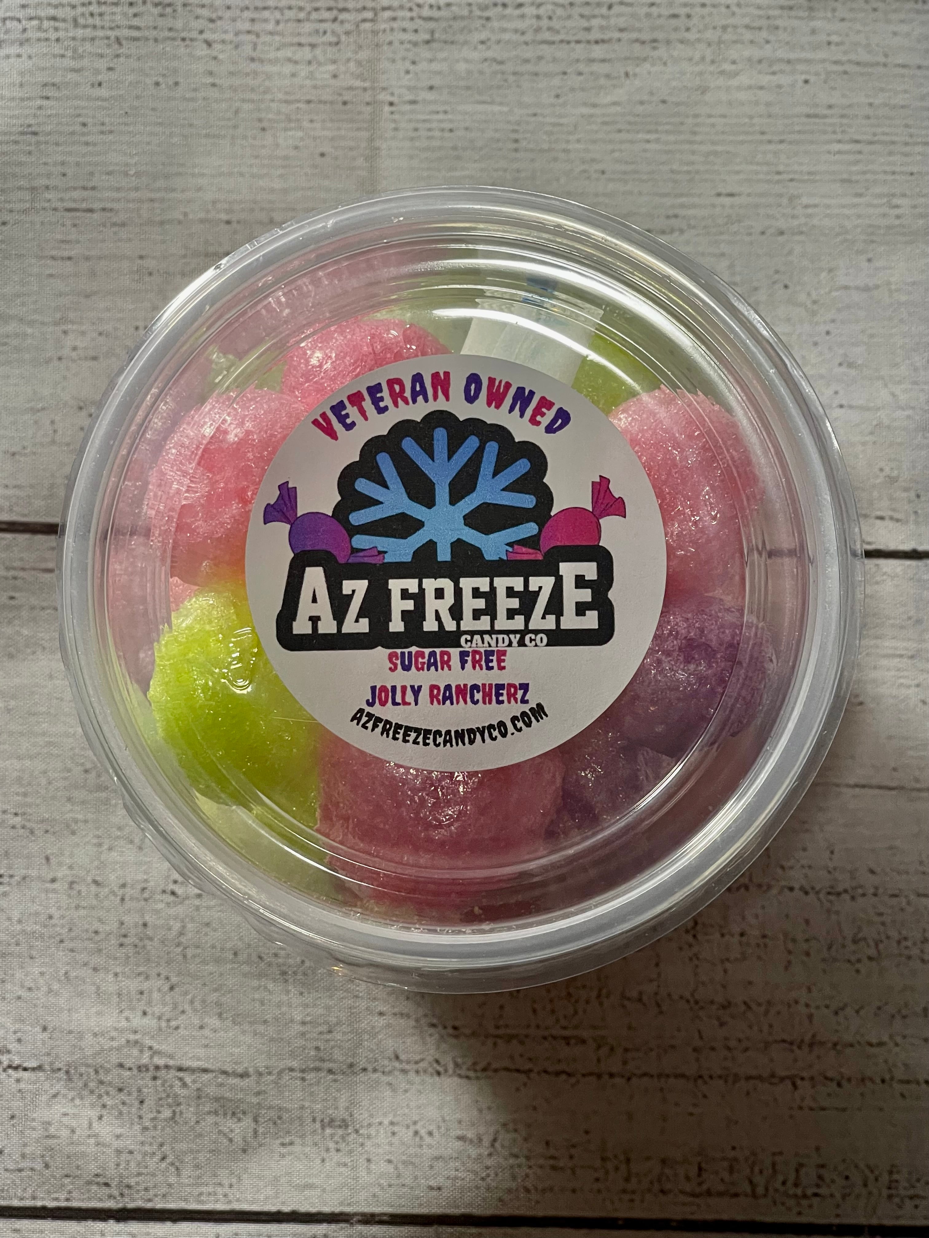 container of freeze dried sugar free jolly ranchers from azfreezecandyco